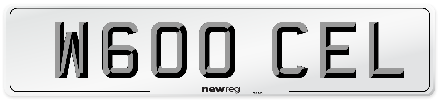W600 CEL Number Plate from New Reg